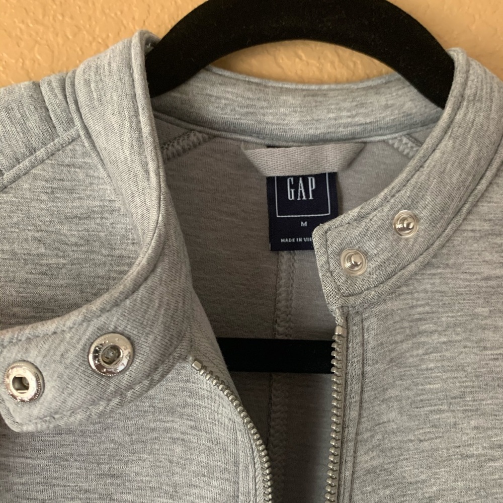 Gap Gray Biker Jacket - Medium - New Without Tags - image 3